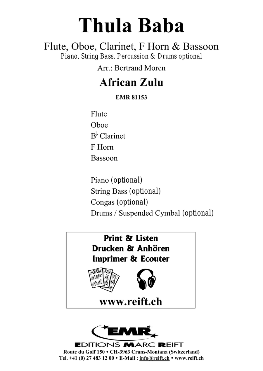 Thula Baba Thula Baba Woodwind Quintet scores gallery preview page 2