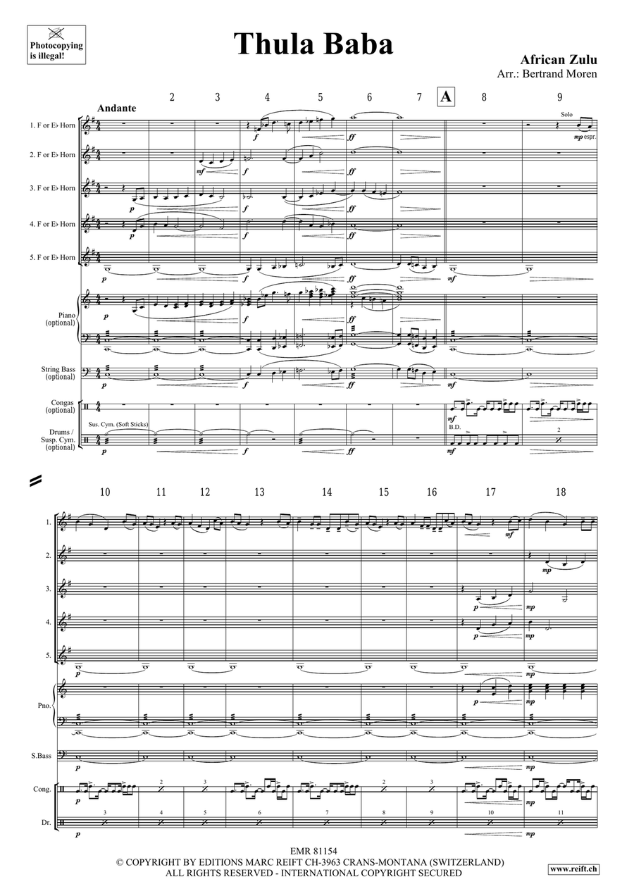 Thula Baba Thula Baba Horn scores gallery preview page 3