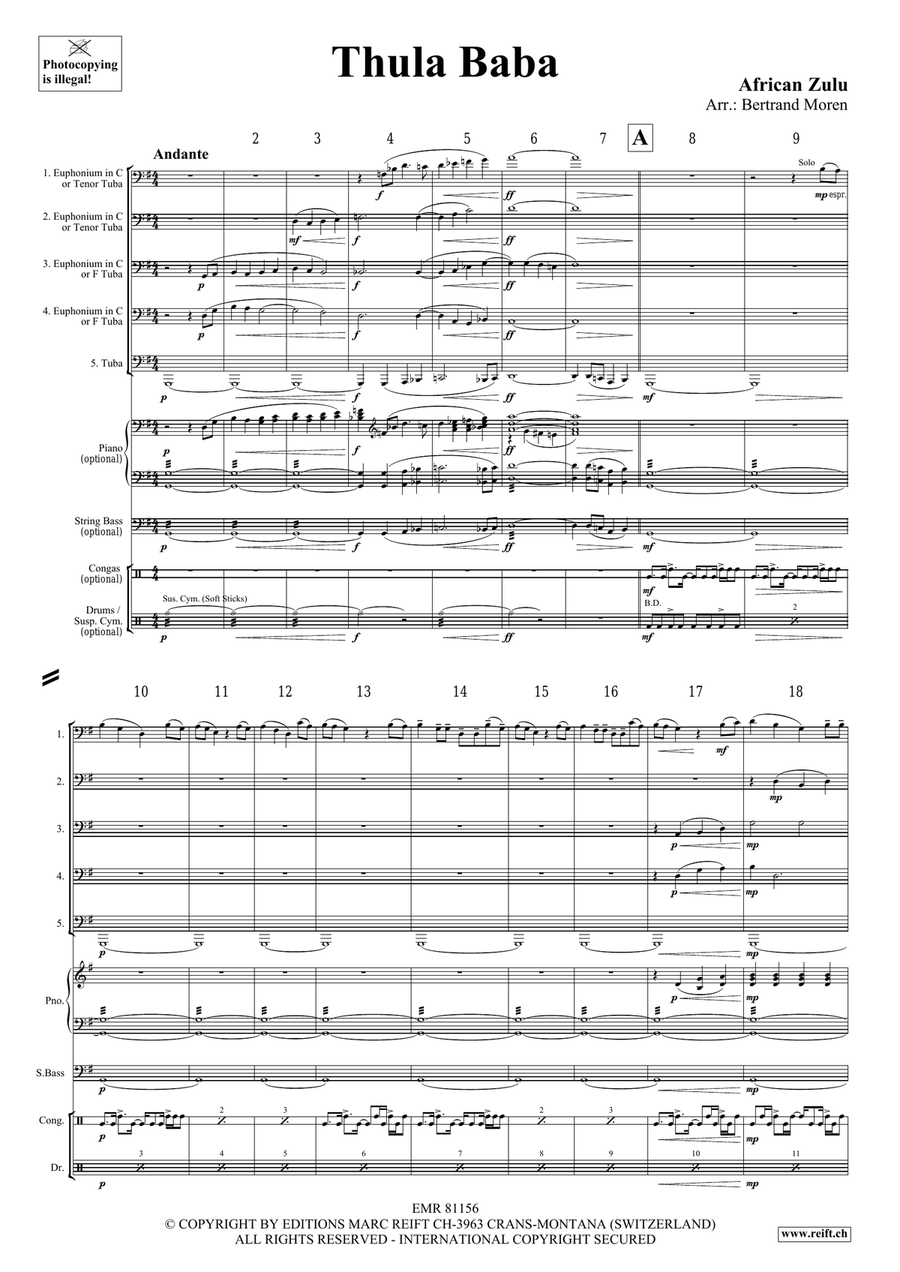 Thula Baba Thula Baba Tuba scores gallery preview page 3