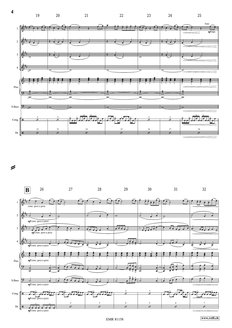 Thula Baba Thula Baba Clarinet Quartet scores gallery preview page 4