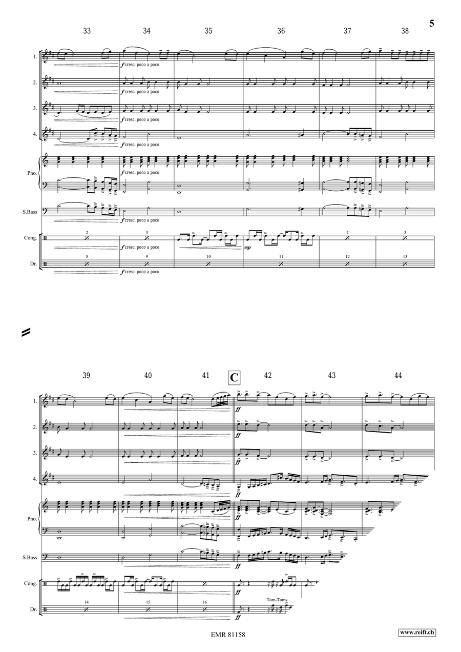 Thula Baba Thula Baba Clarinet Quartet scores gallery preview page 5