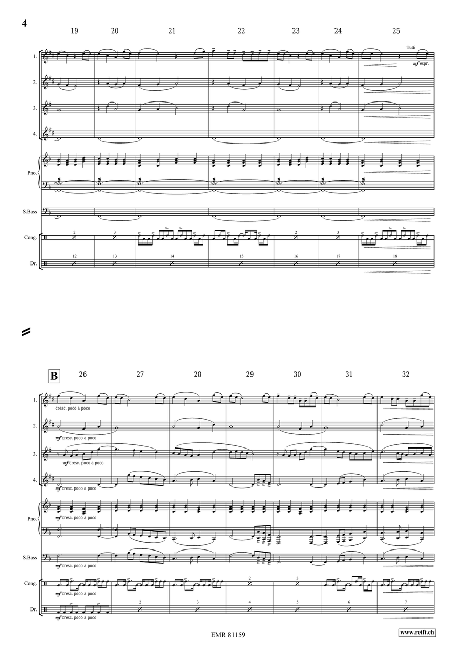 Thula Baba Thula Baba Saxophone Quartet scores gallery preview page 4