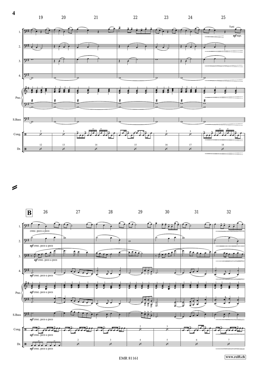 Thula Baba Thula Baba Trombone Quartet scores gallery preview page 4