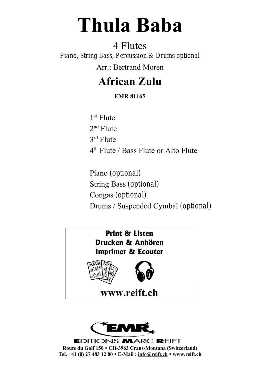 Thula Baba Thula Baba Flute Quartet scores gallery preview page 2