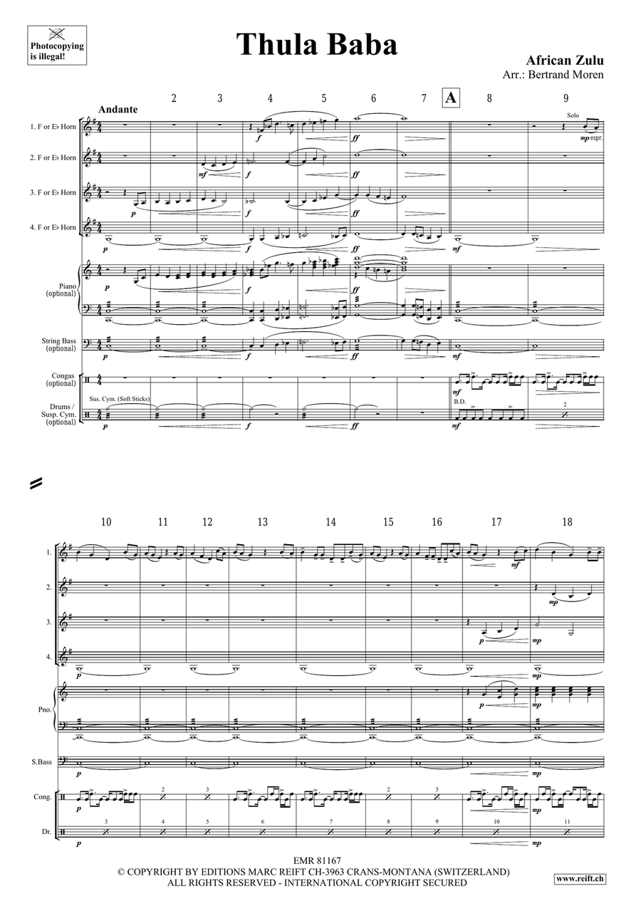 Thula Baba Thula Baba Horn scores gallery preview page 3