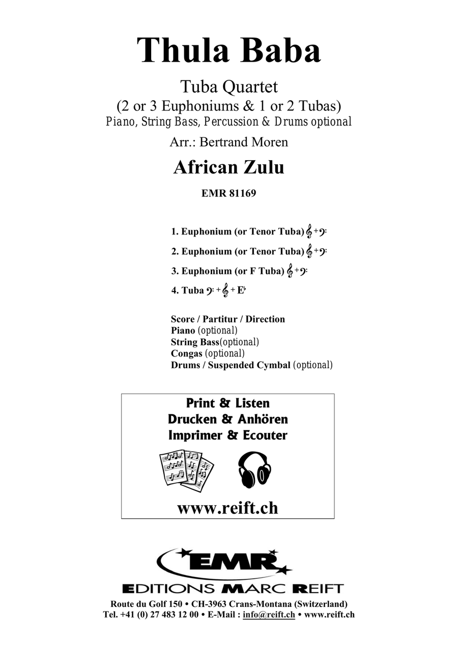 Thula Baba Thula Baba Tuba Quartet scores gallery preview page 2