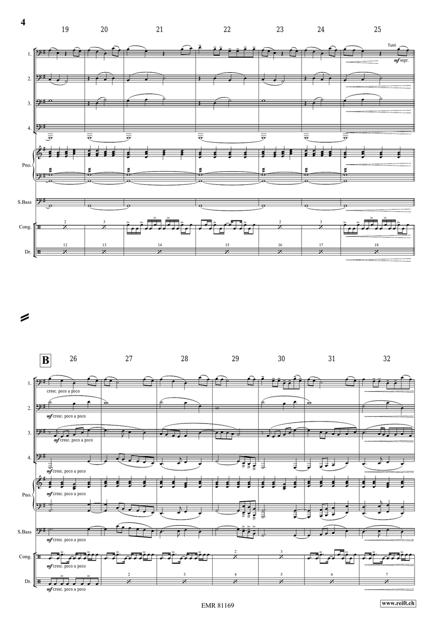 Thula Baba Thula Baba Tuba Quartet scores gallery preview page 4