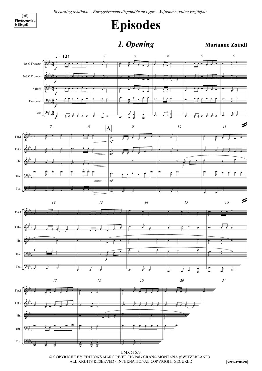 Episodes Episodes Brass Quintet scores gallery preview page 4