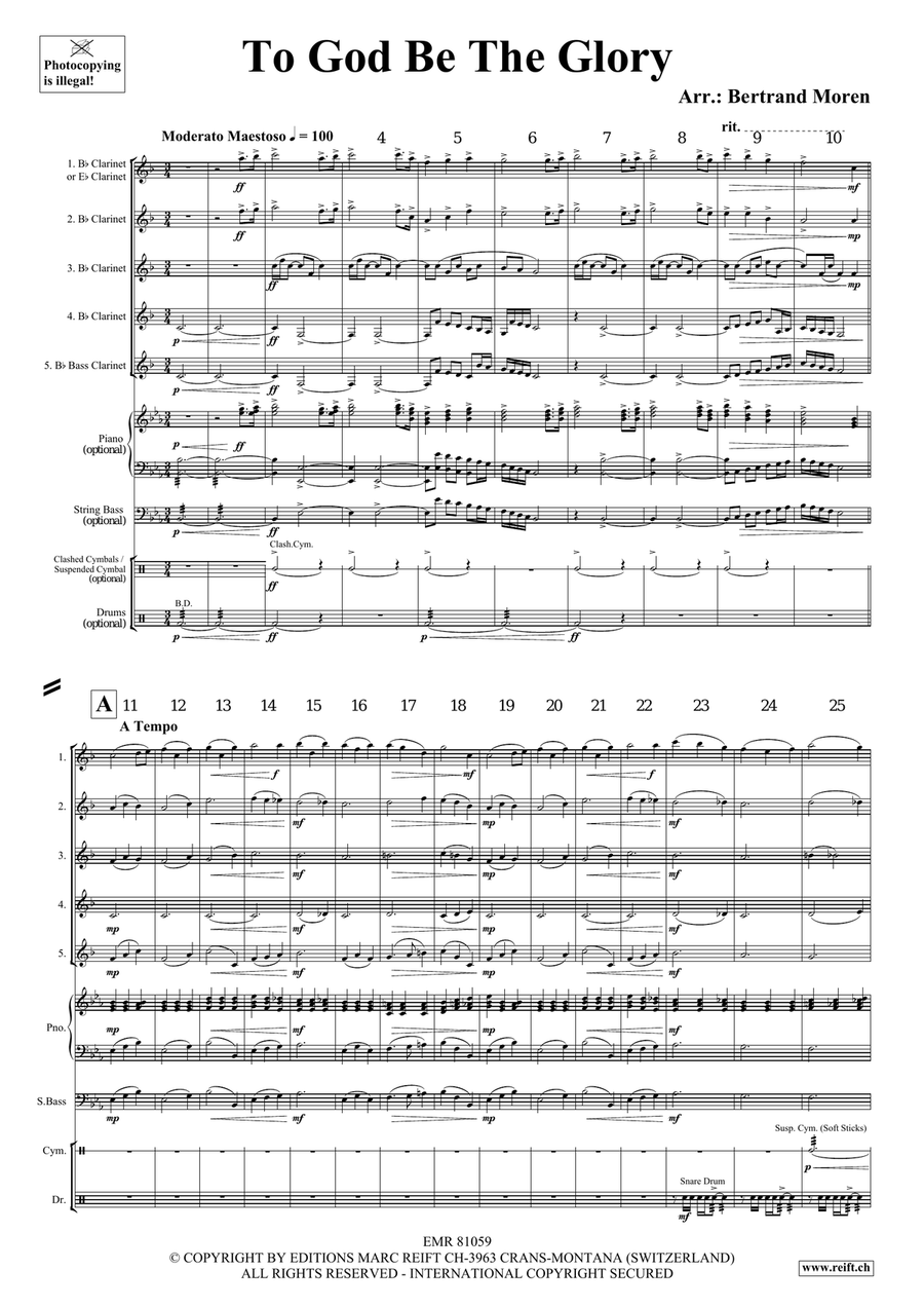 To God Be The Glory To God Be The Glory Clarinet Quintet scores gallery preview page 3