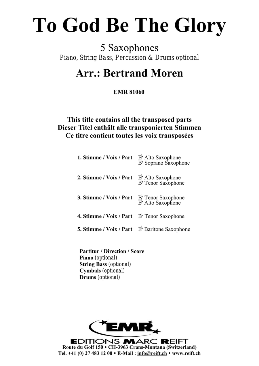To God Be The Glory To God Be The Glory Saxophone Quintet scores gallery preview page 2