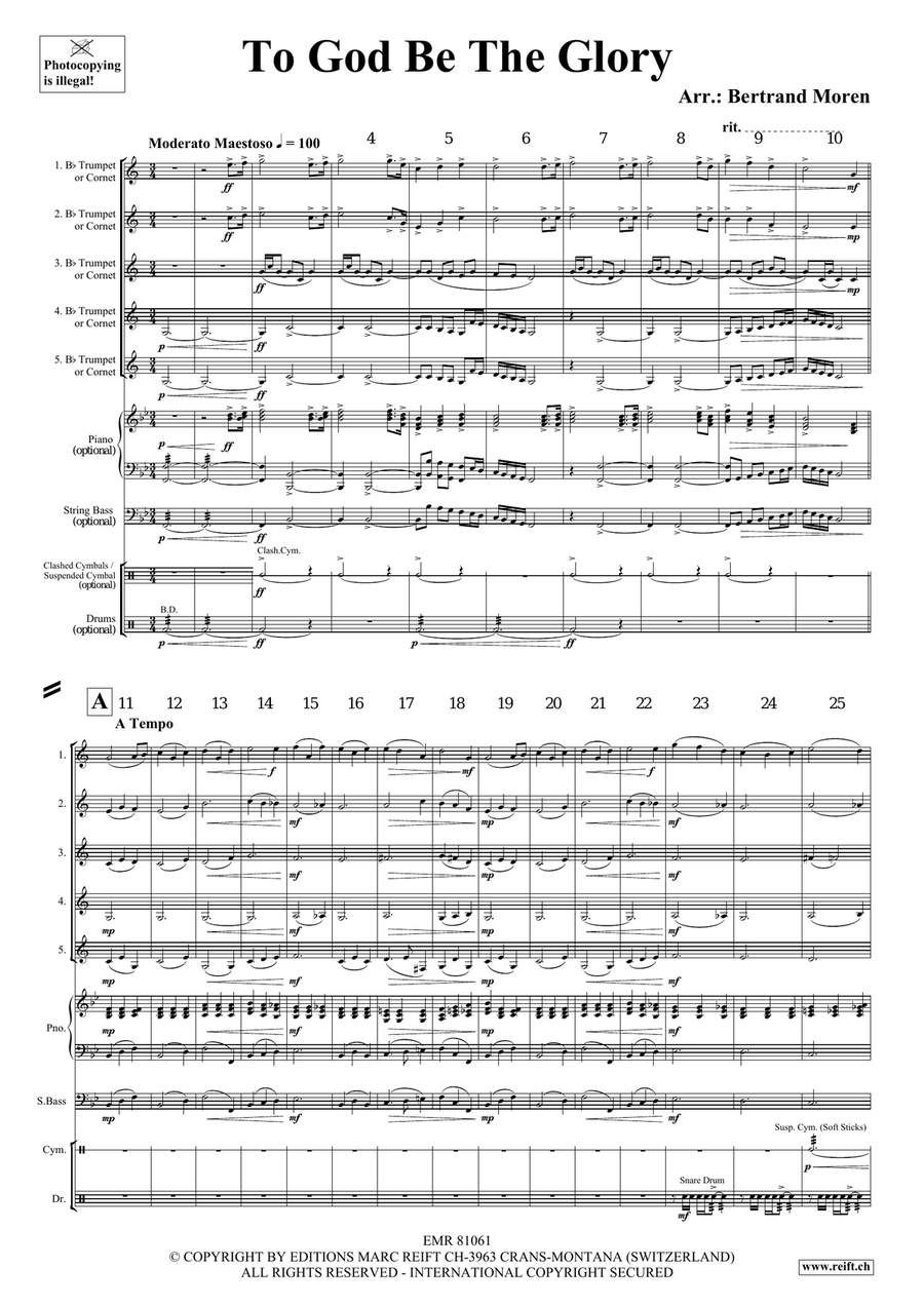 To God Be The Glory To God Be The Glory Cornet scores gallery preview page 3
