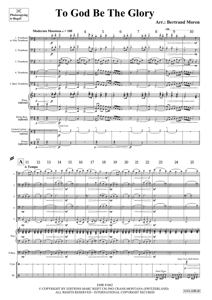 To God Be The Glory To God Be The Glory Trombone scores gallery preview page 3