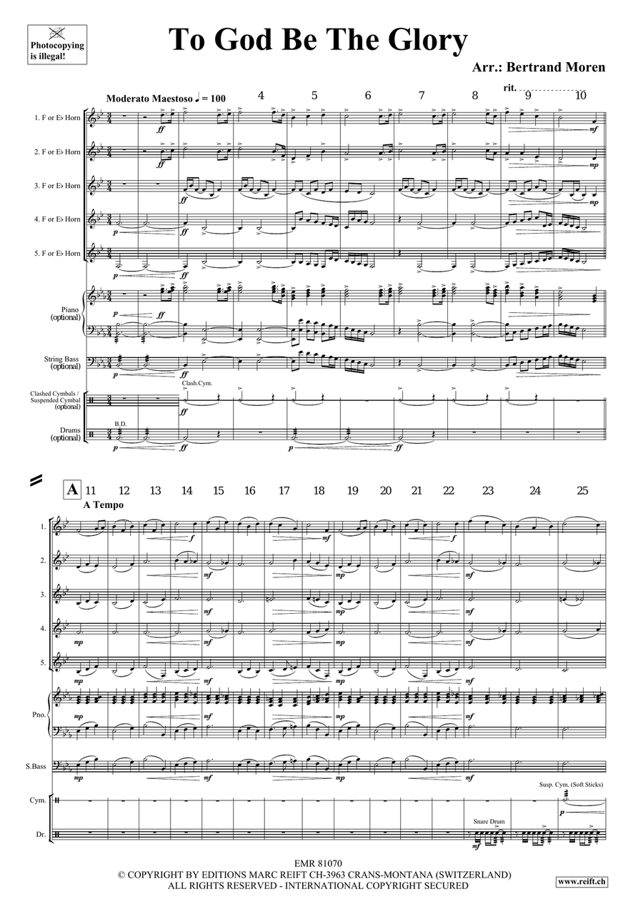 To God Be The Glory Horn scores gallery preview page 3