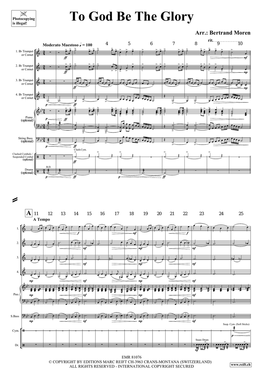 To God Be The Glory To God Be The Glory Cornet scores gallery preview page 3