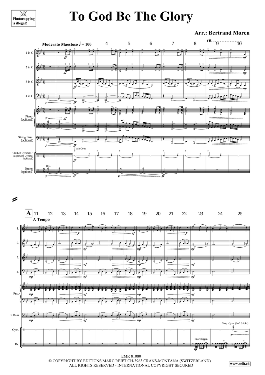 To God Be The Glory Woodwind Quartet scores gallery preview page 3
