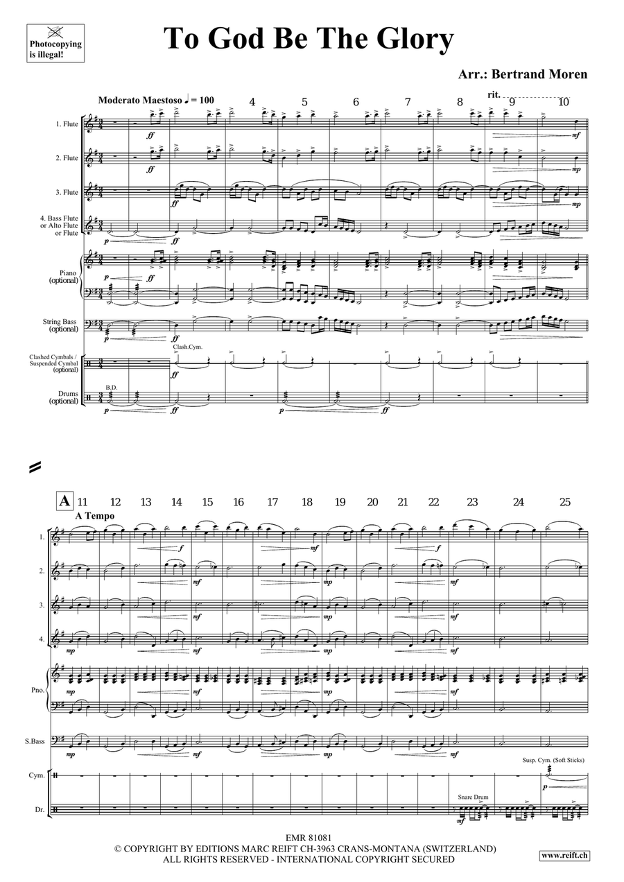 To God Be The Glory To God Be The Glory Flute Quartet scores gallery preview page 3