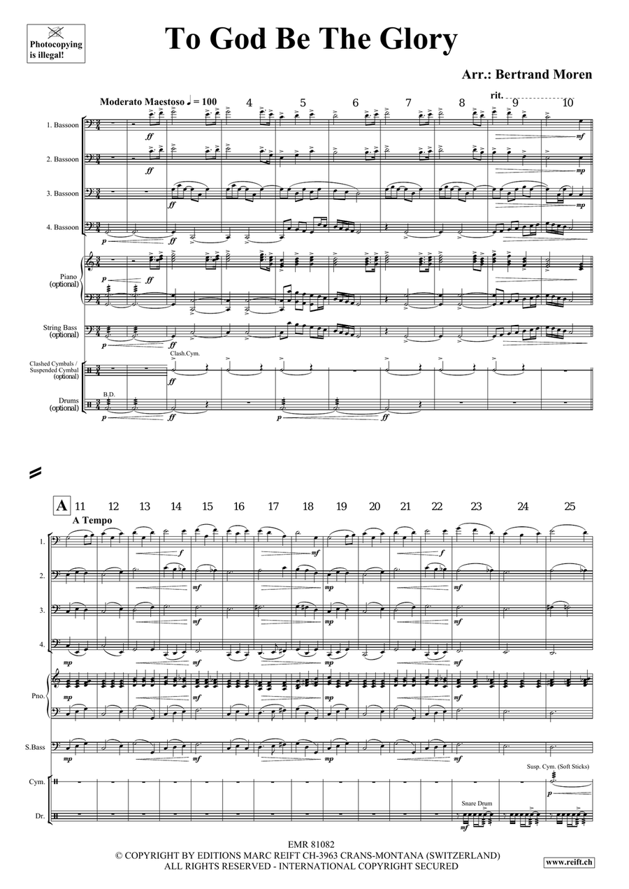 To God Be The Glory To God Be The Glory Bassoon Quartet scores gallery preview page 3
