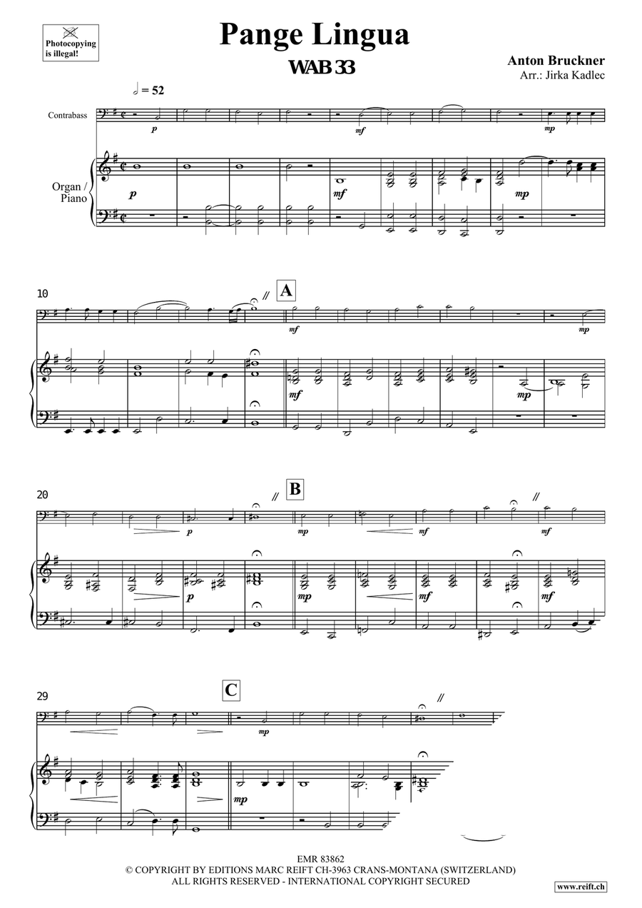 Pange Lingua Pange Lingua Double Bass scores gallery preview page 3