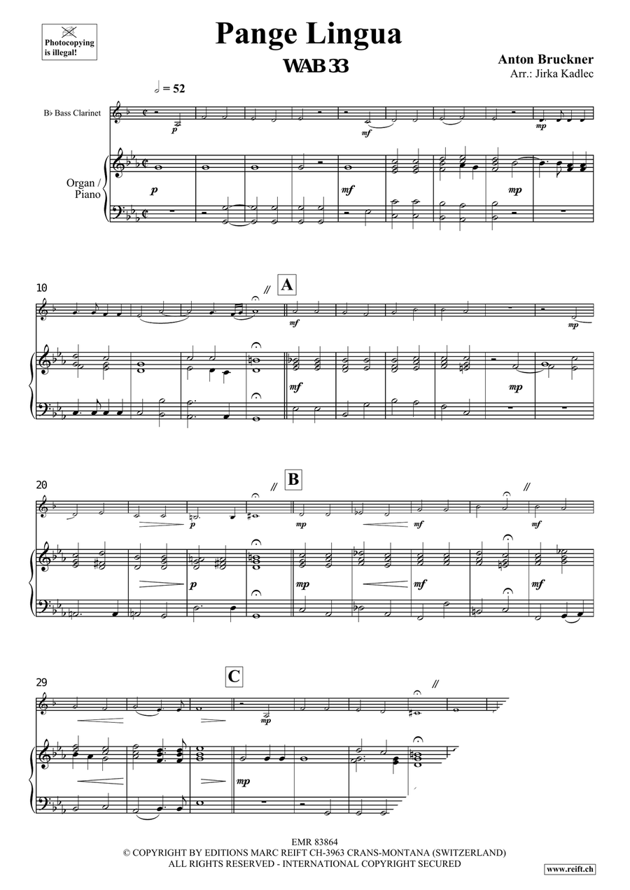Pange Lingua Pange Lingua Bass Clarinet scores gallery preview page 3