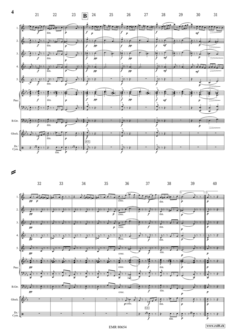 Funeral March Of A Marionette Saxophone Quintet scores gallery preview page 4