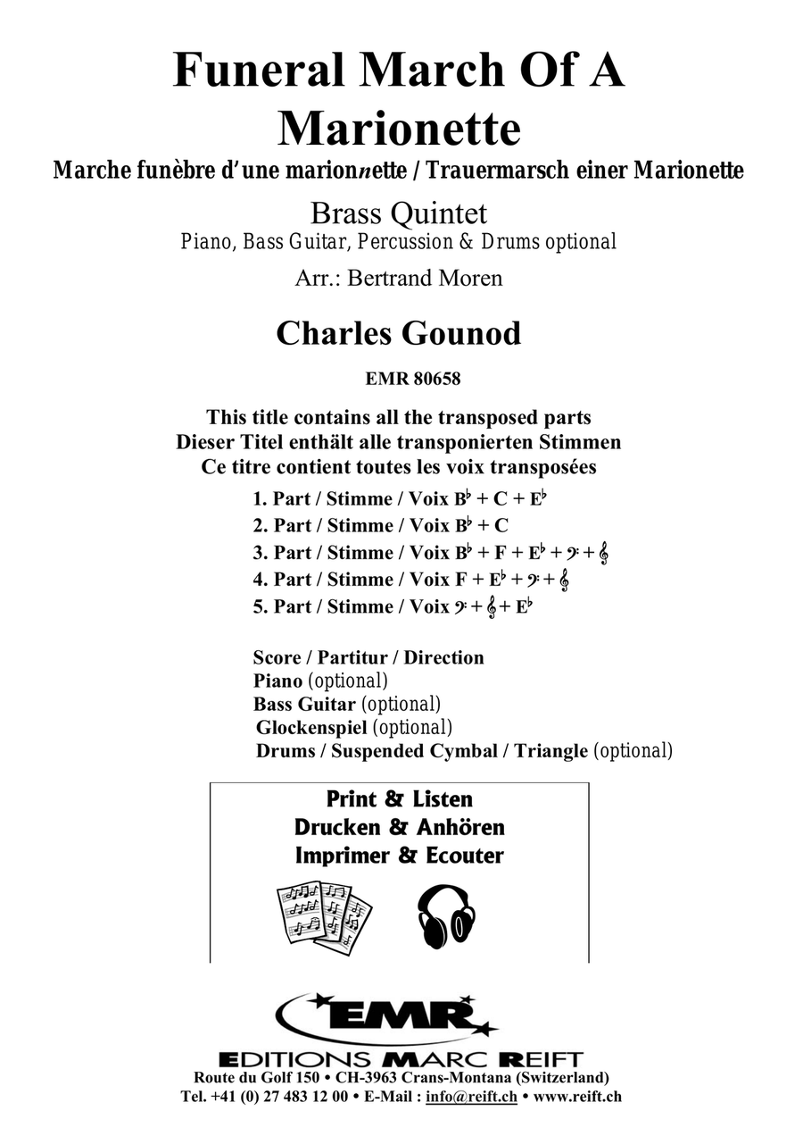Funeral March Of A Marionette Brass Quintet scores gallery preview page 2