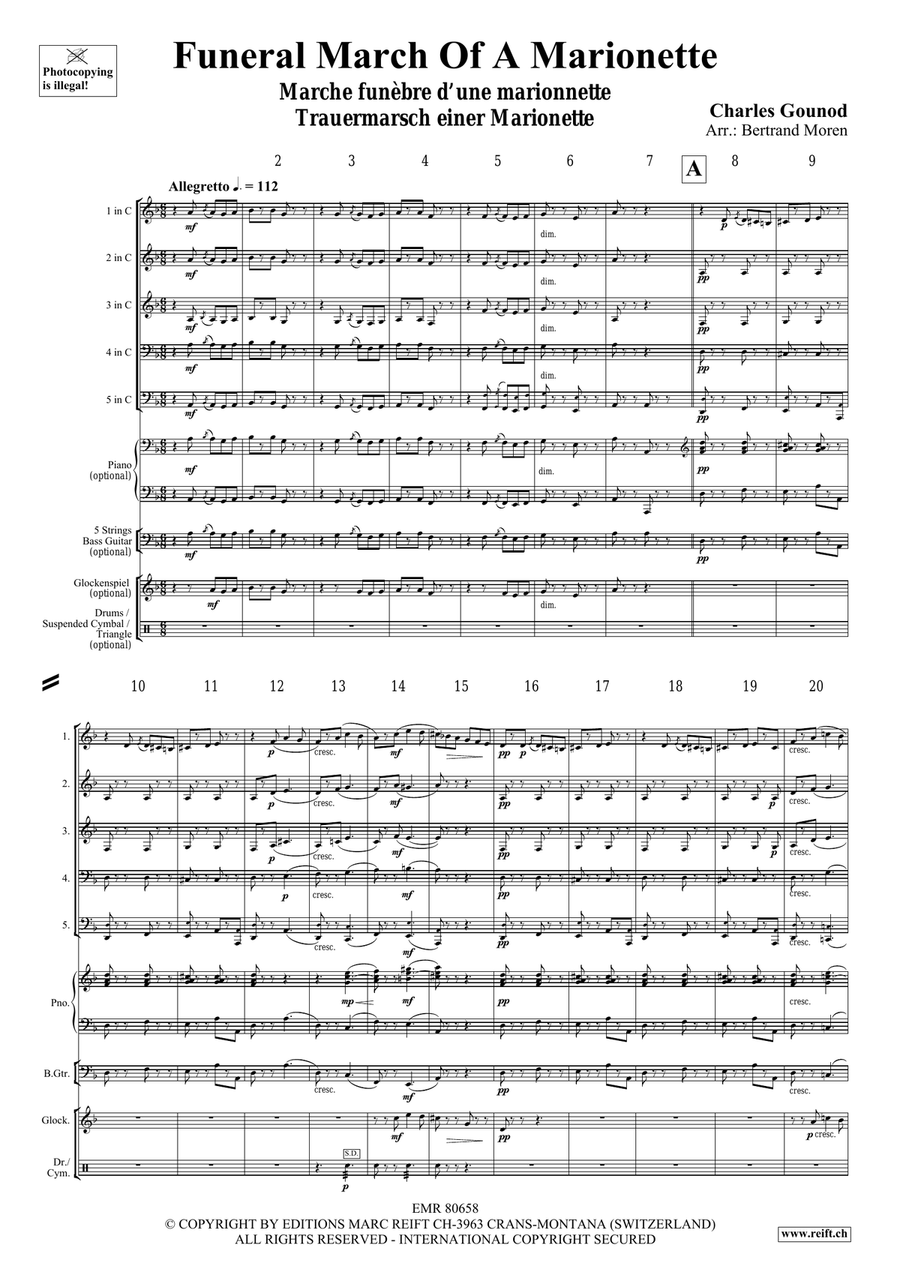 Funeral March Of A Marionette Brass Quintet scores gallery preview page 3