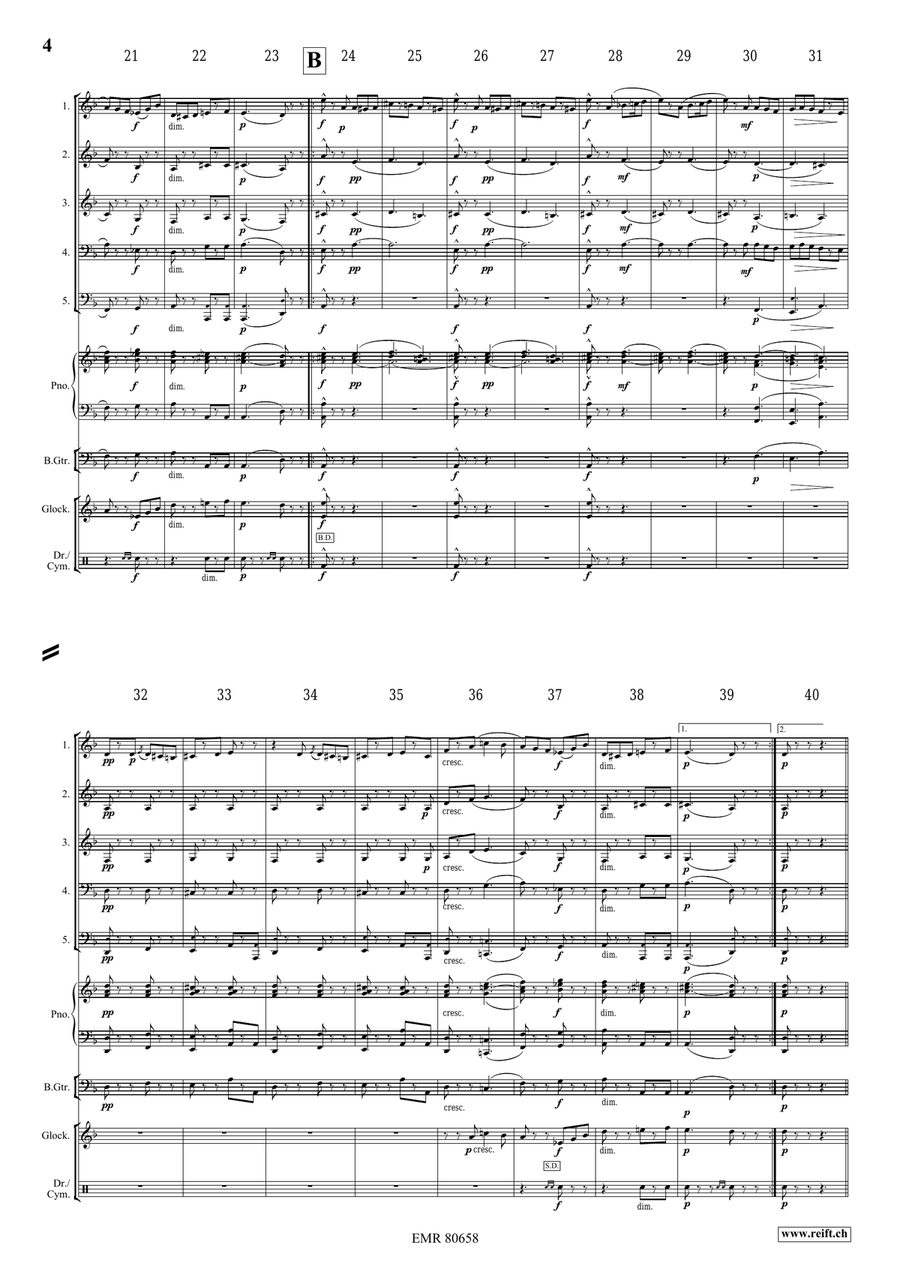 Funeral March Of A Marionette Brass Quintet scores gallery preview page 4