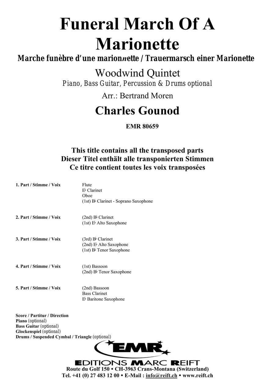 Funeral March Of A Marionette Woodwind Quintet scores gallery preview page 2