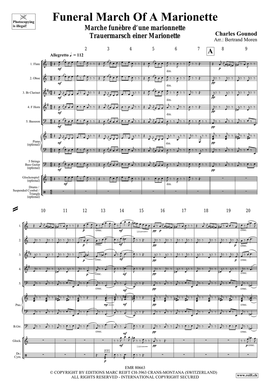 Funeral March Of A Marionette Woodwind Quintet scores gallery preview page 3