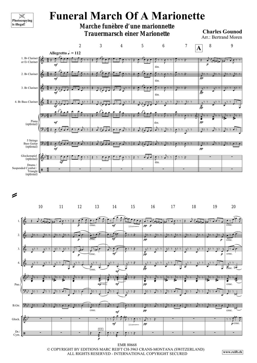 Funeral March Of A Marionette Clarinet Quartet scores gallery preview page 3