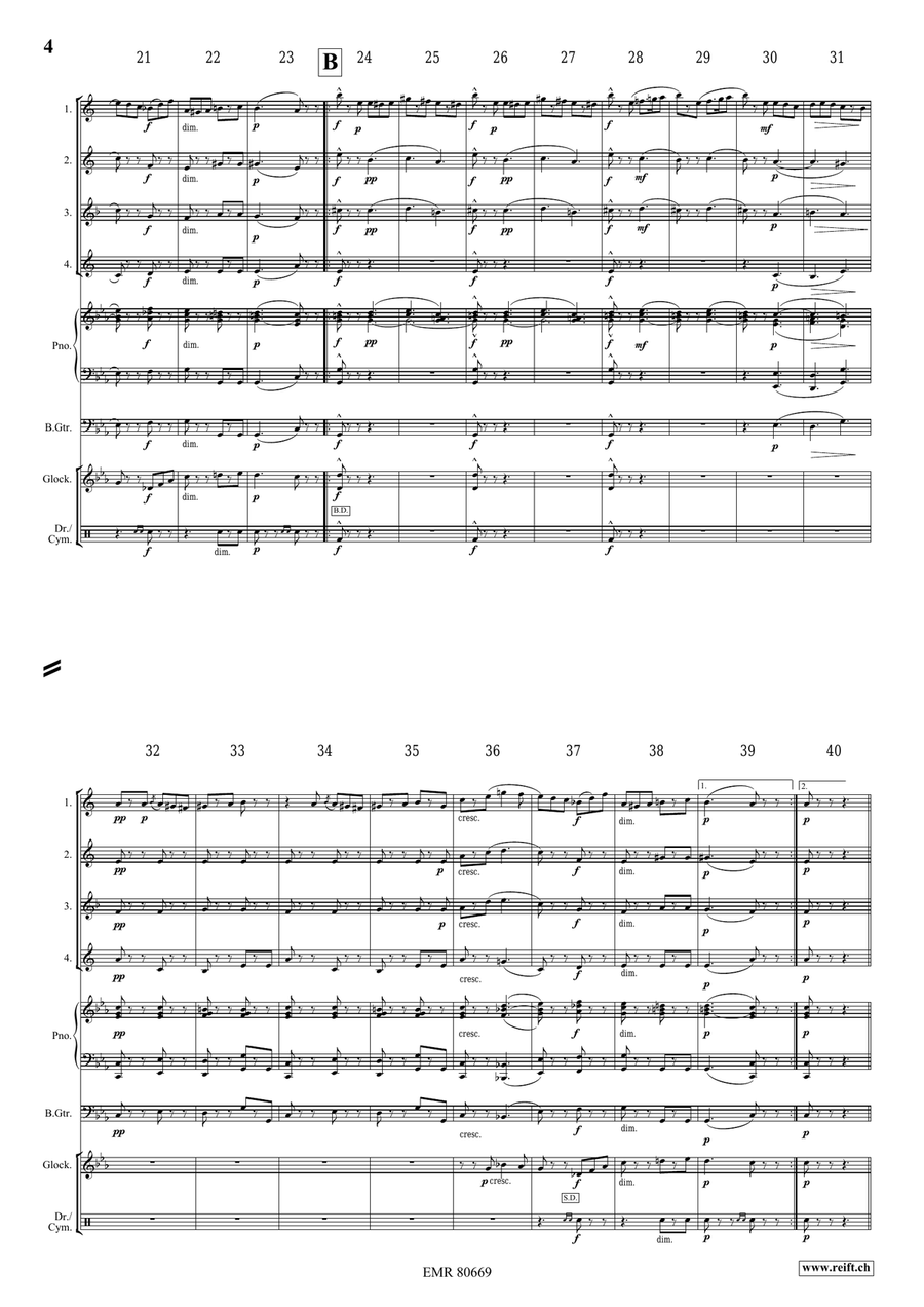 Funeral March Of A Marionette Saxophone Quartet scores gallery preview page 4