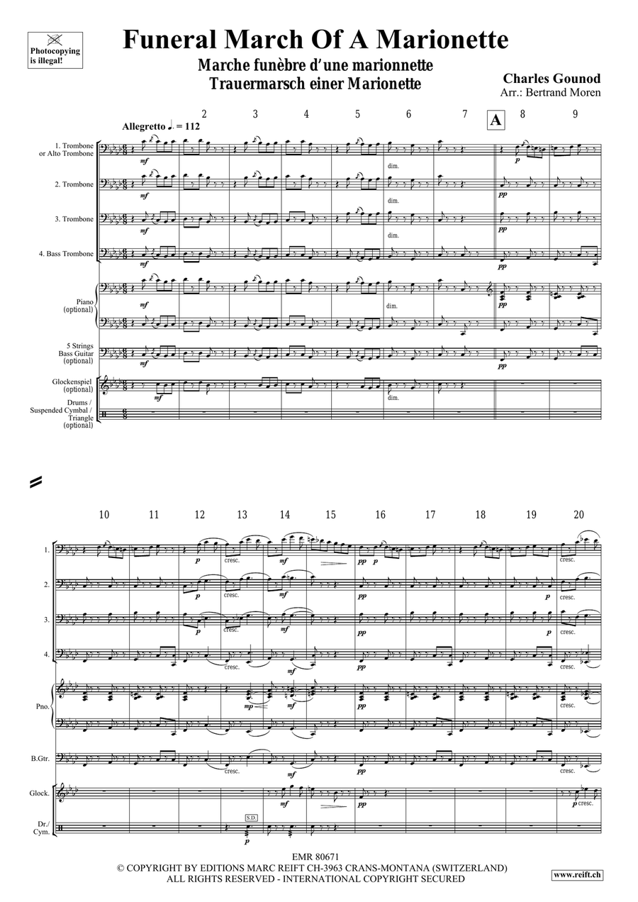Funeral March Of A Marionette Trombone Quartet scores gallery preview page 3