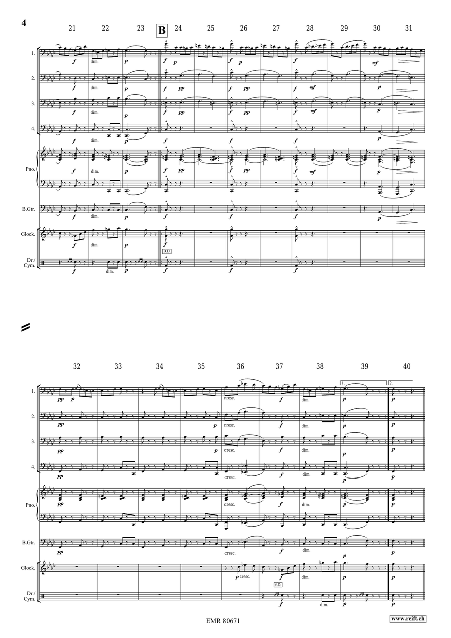 Funeral March Of A Marionette Trombone Quartet scores gallery preview page 4