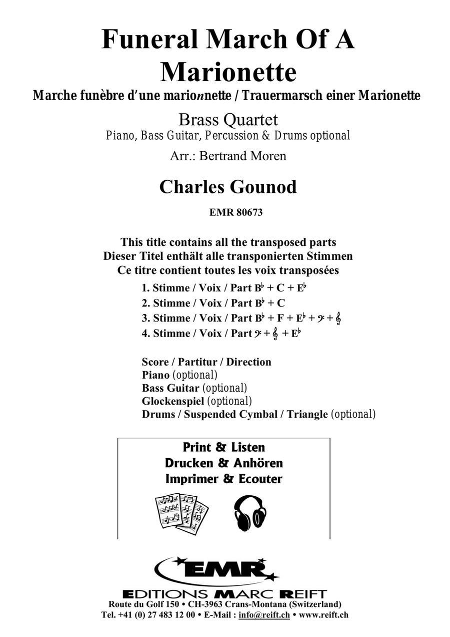 Funeral March Of A Marionette Brass Quartet scores gallery preview page 2