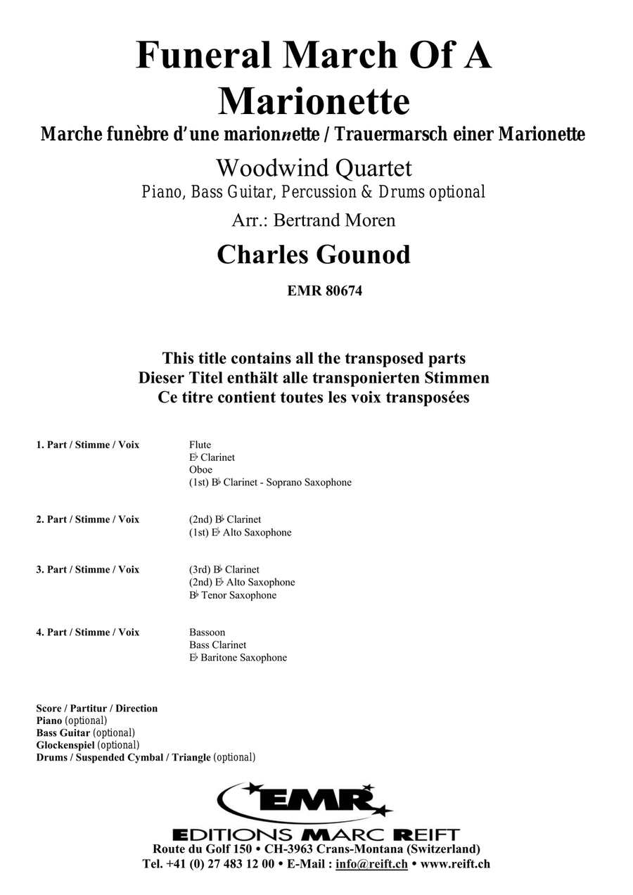 Funeral March Of A Marionette Woodwind Quartet scores gallery preview page 2
