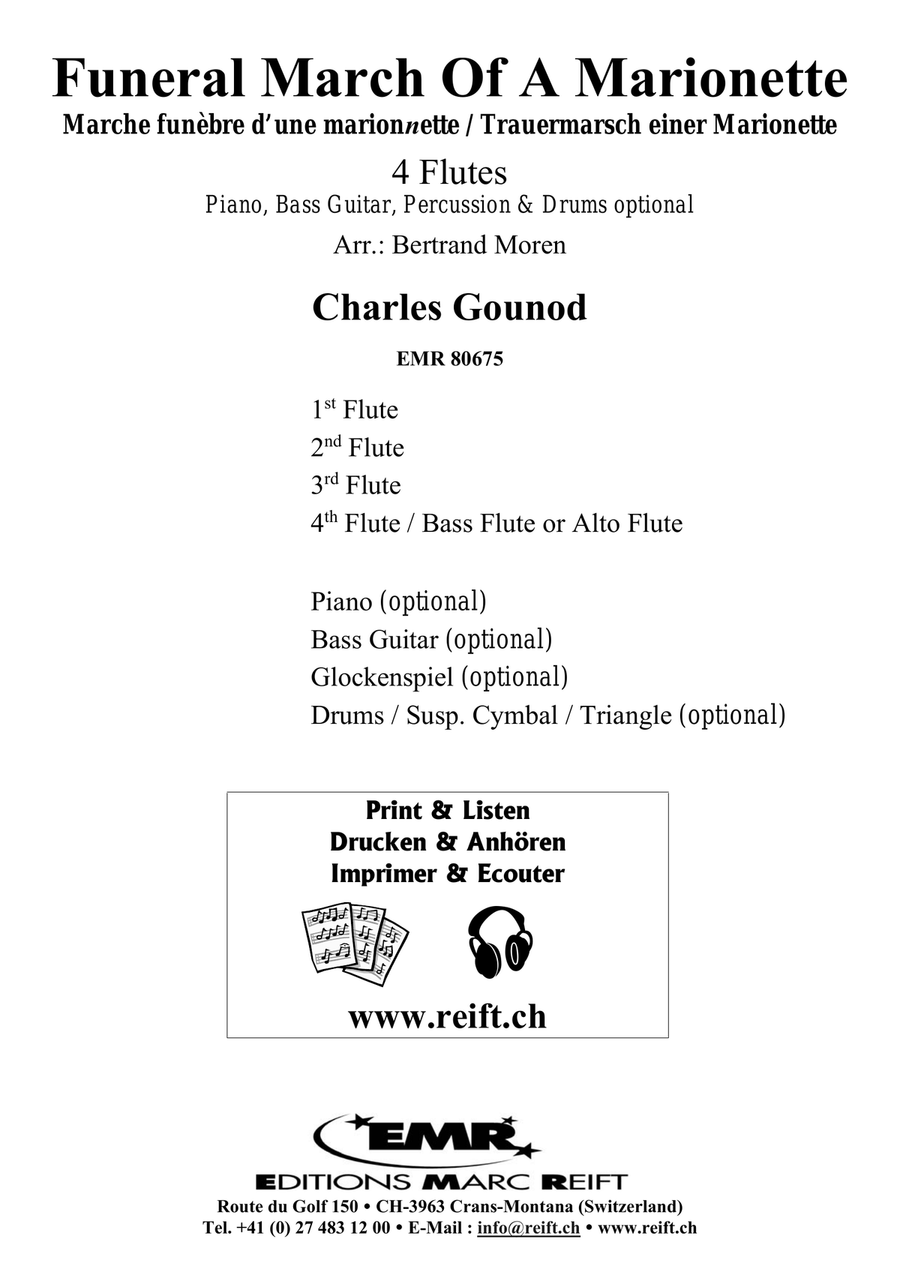 Funeral March Of A Marionette Flute Quartet scores gallery preview page 2