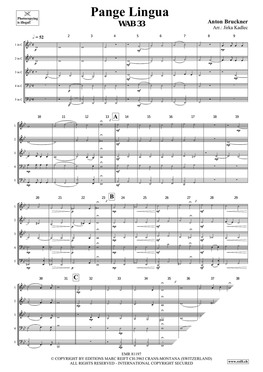 Pange Lingua Pange Lingua Score scores gallery preview page 3
