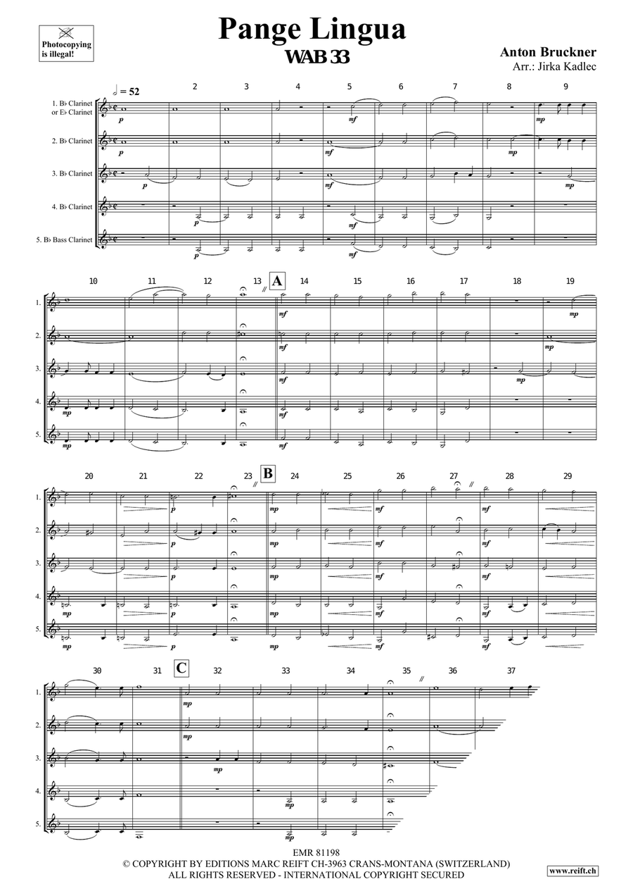 Pange Lingua Pange Lingua Clarinet Quintet scores gallery preview page 3