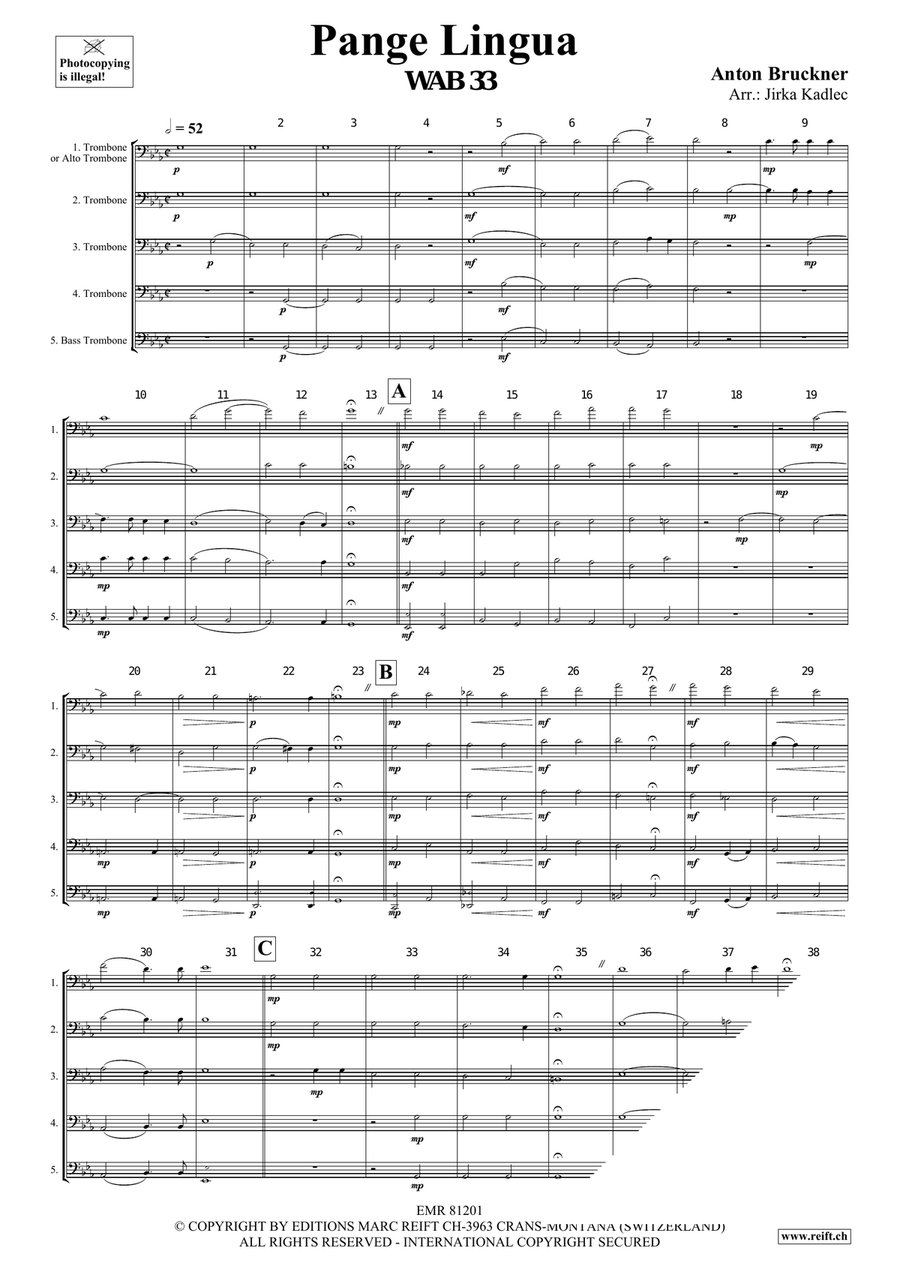 Pange Lingua Pange Lingua Trombone scores gallery preview page 3