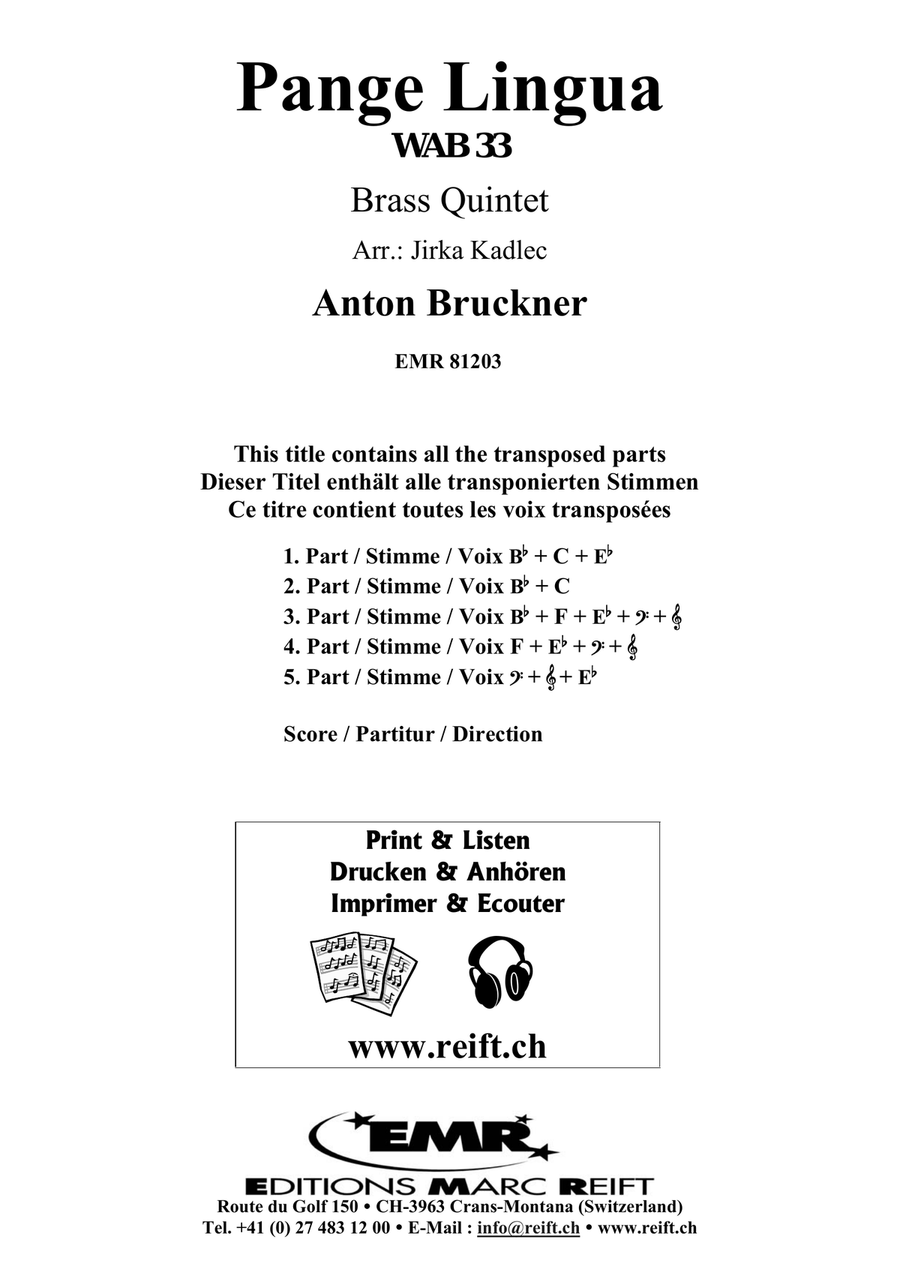 Pange Lingua Pange Lingua Brass Quintet scores gallery preview page 2