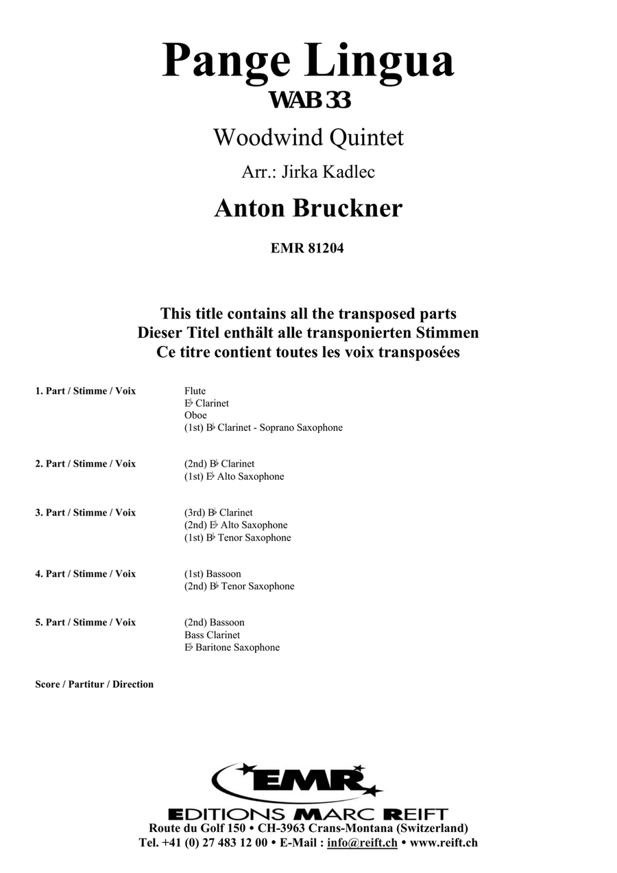 Pange Lingua Pange Lingua Woodwind Quartet scores gallery preview page 2
