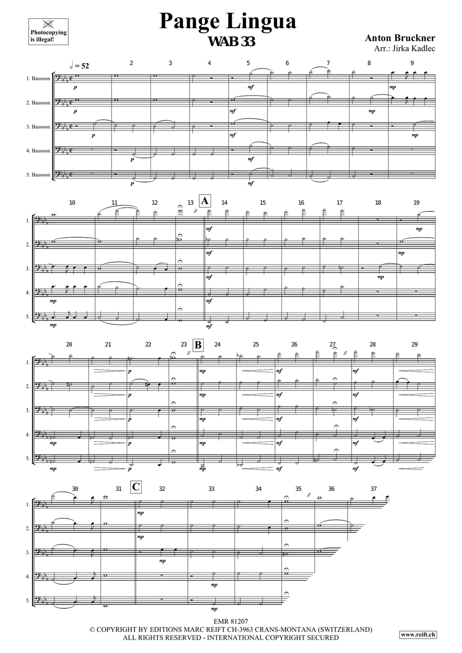 Pange Lingua Pange Lingua Bassoon scores gallery preview page 3