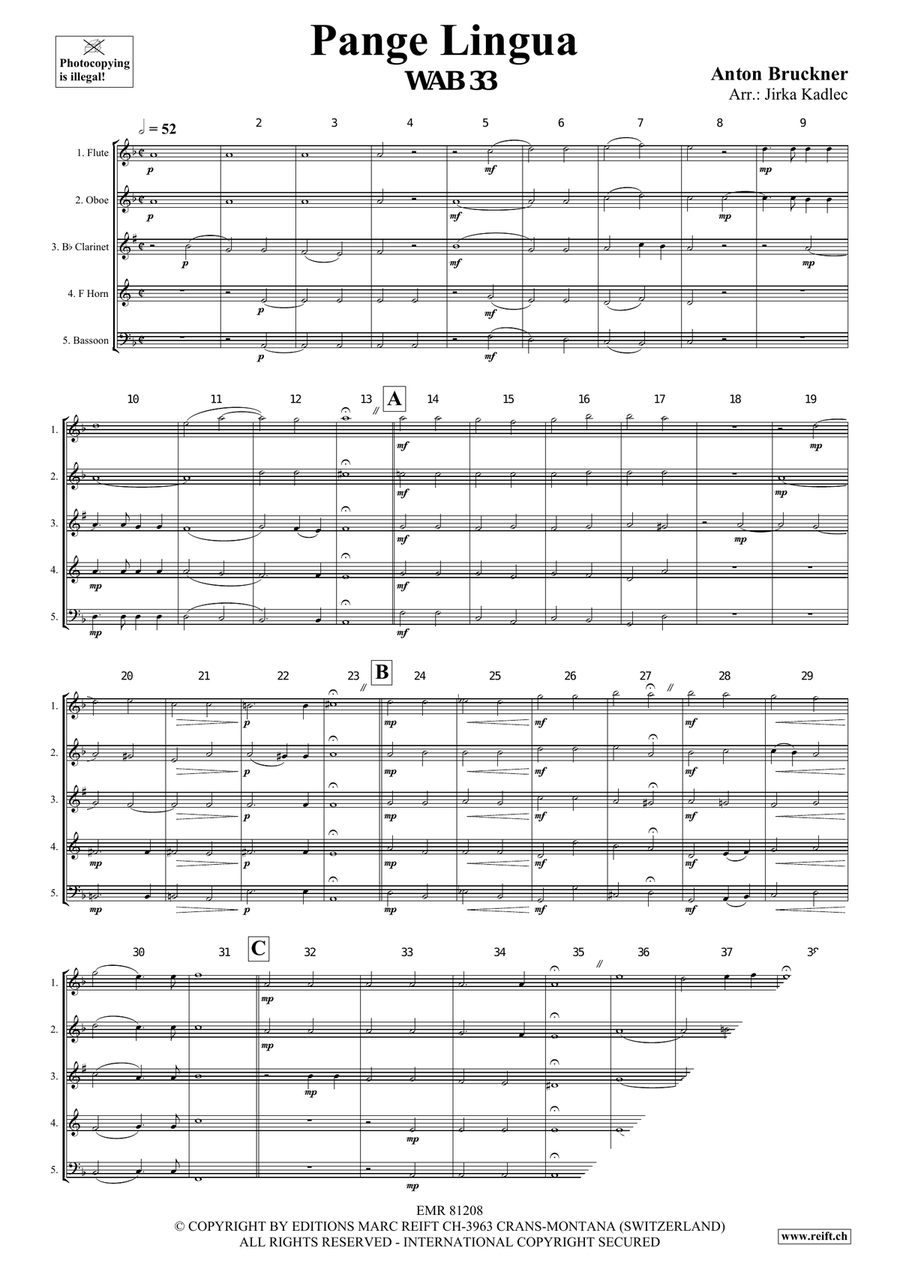 Pange Lingua Pange Lingua Woodwind Quintet scores gallery preview page 3