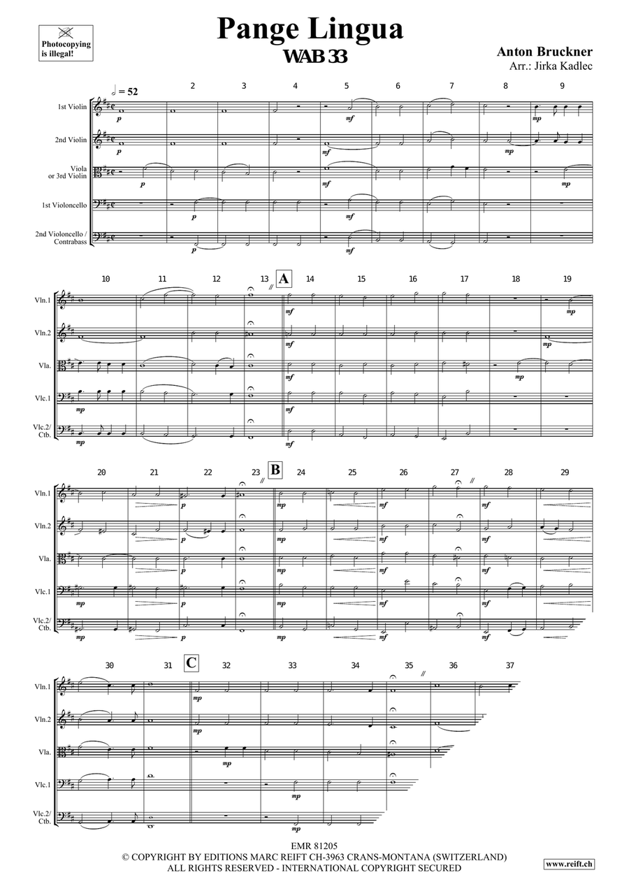 Pange Lingua Pange Lingua String Orchestra scores gallery preview page 3