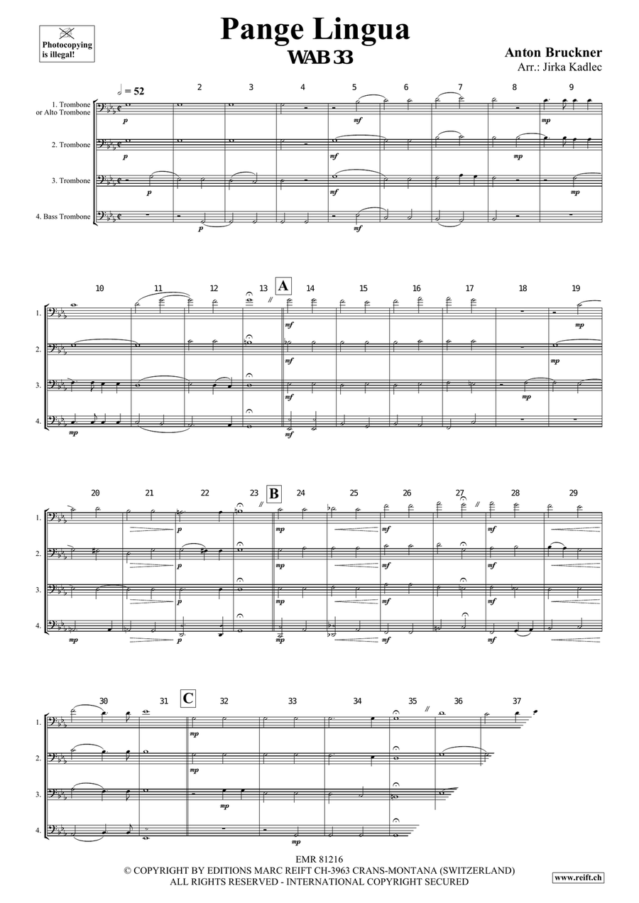 Pange Lingua Pange Lingua Trombone Quartet scores gallery preview page 3