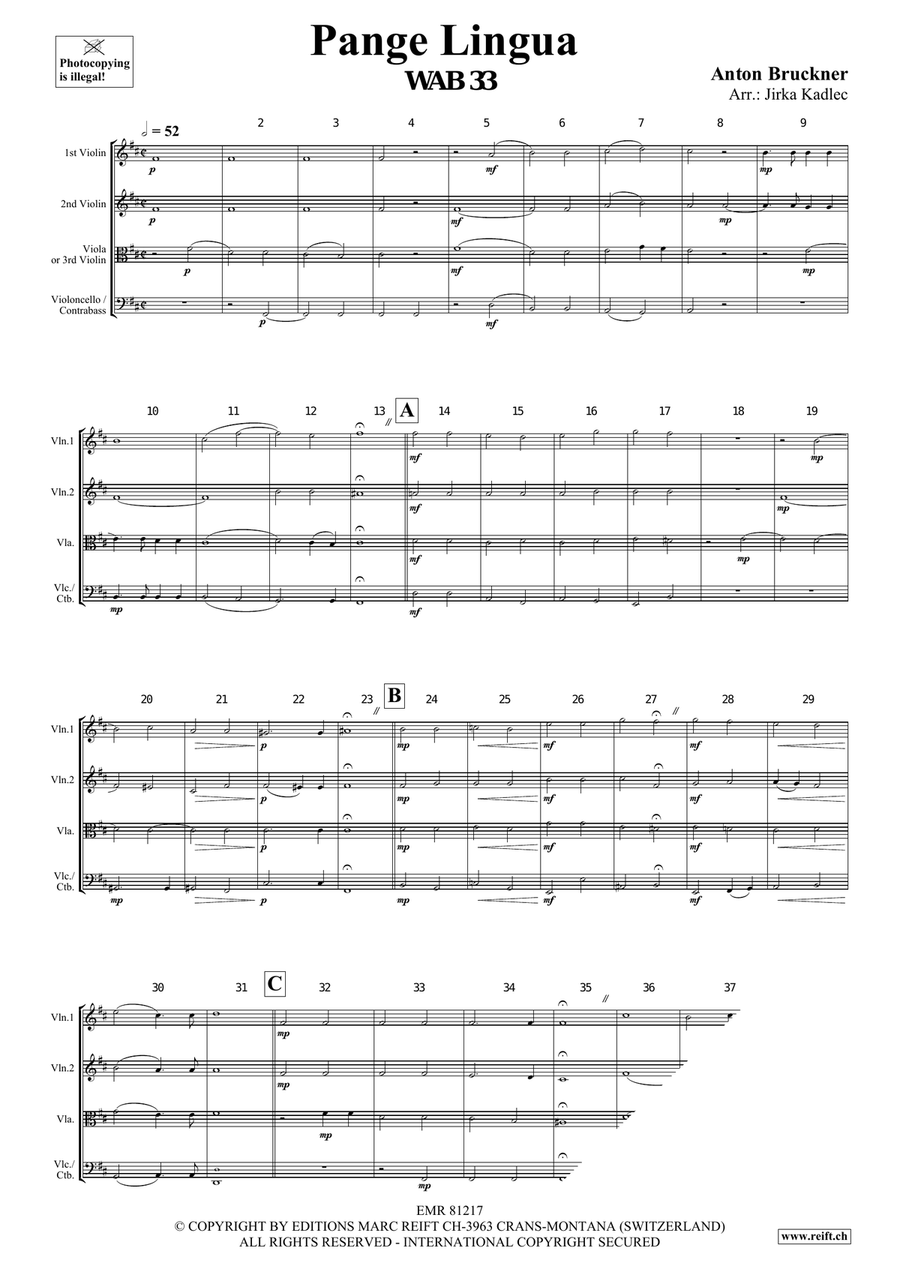 Pange Lingua Pange Lingua String Quartet scores gallery preview page 3