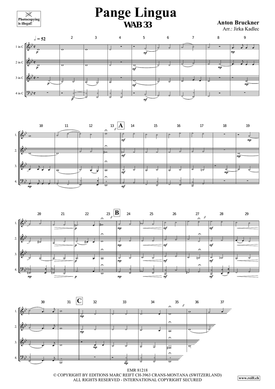 Pange Lingua Pange Lingua Brass Quartet scores gallery preview page 3