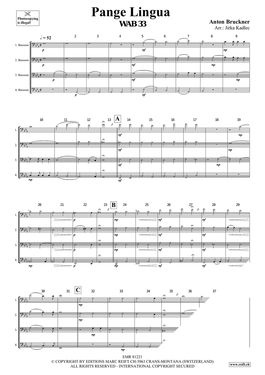 Pange Lingua Pange Lingua Bassoon Quartet scores gallery preview page 3