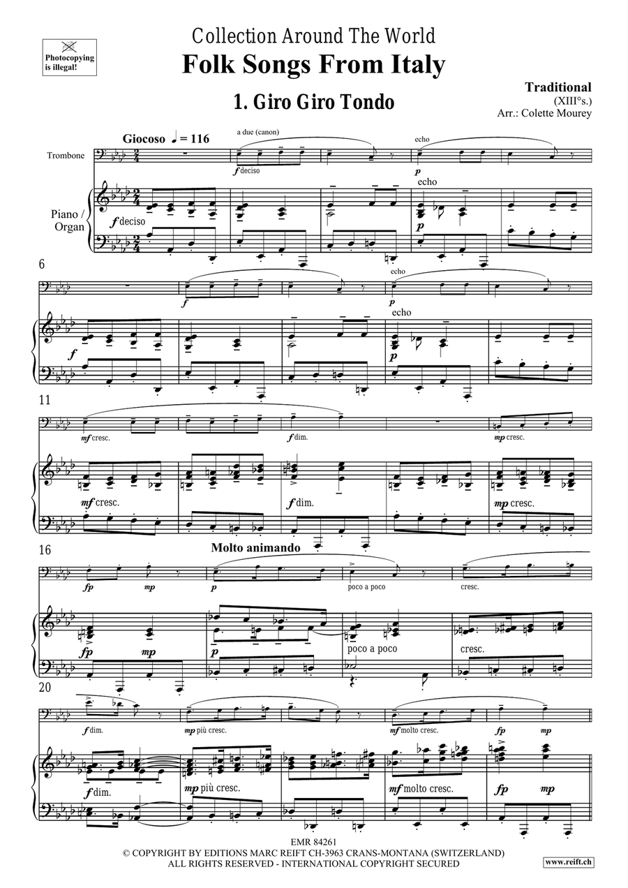 Folk Songs From Italy Folk Songs From Italy Organ scores gallery preview page 4