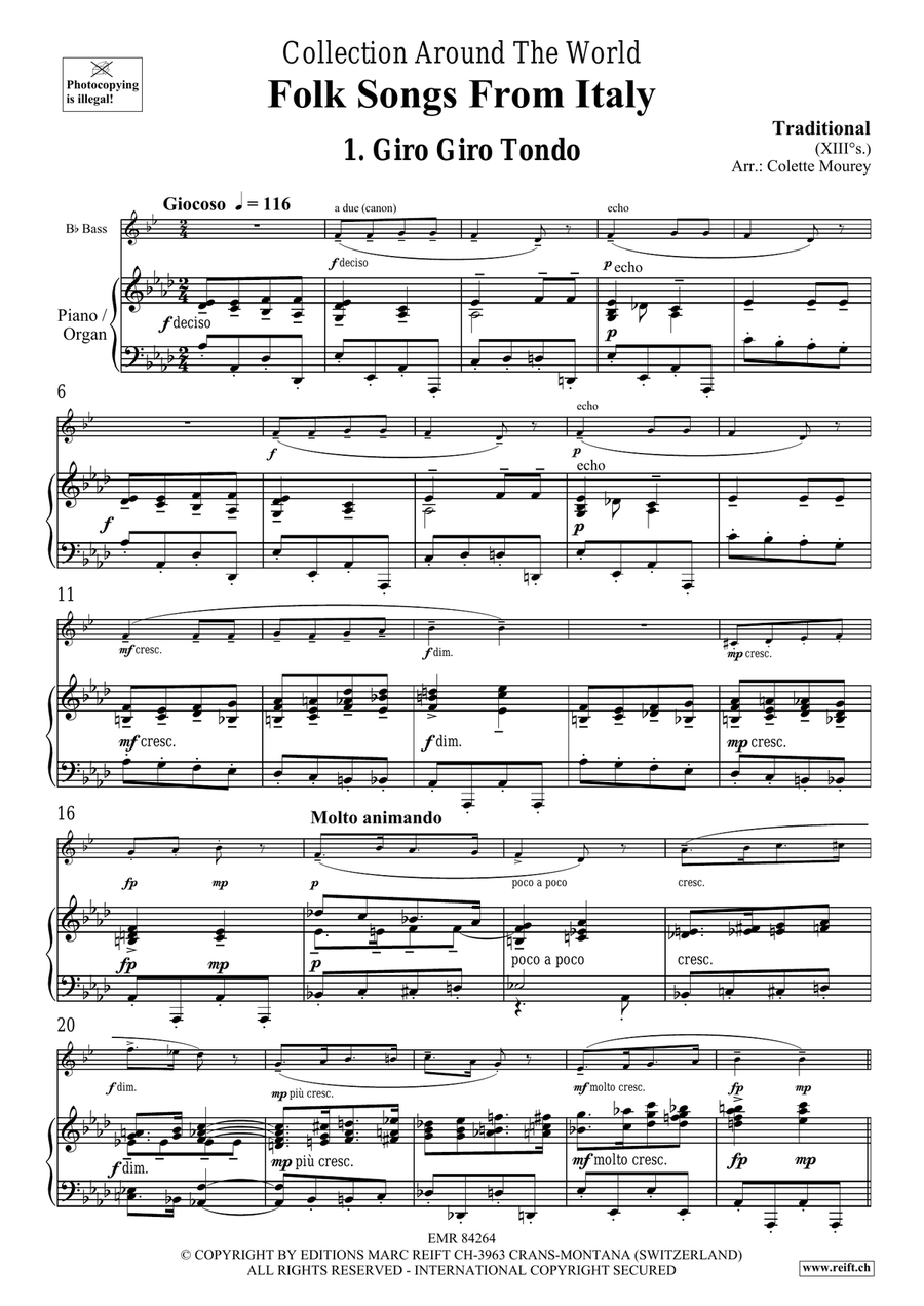 Folk Songs From Italy Folk Songs From Italy Organ scores gallery preview page 4